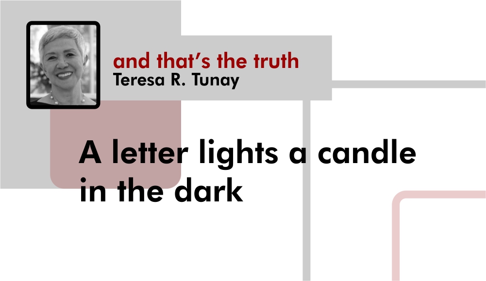 A letter lights a candle in the dark