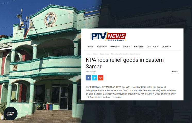 Balangiga officials deny reports of NPAs seizing relief goods
