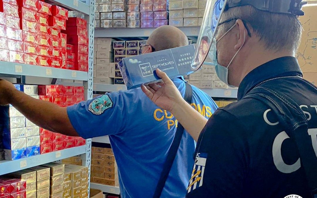 Customs seizes P10M worth of illegal cigarettes, unlicensed firearms in Makati raid