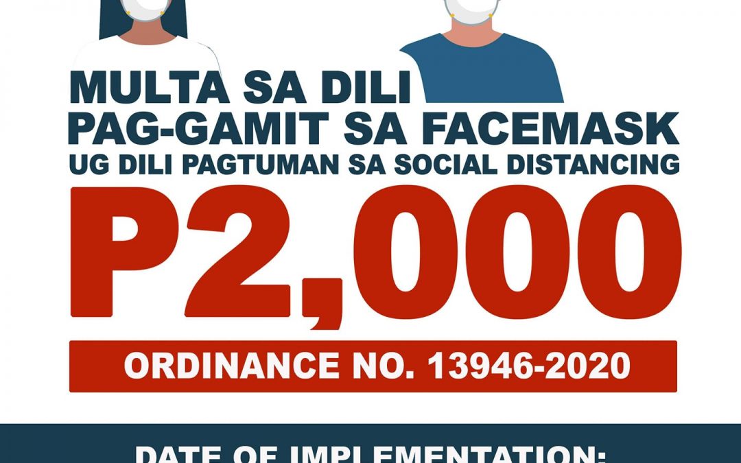 Cagayan de Oro City to fine non wearing of face mask, not observing social distancing in public