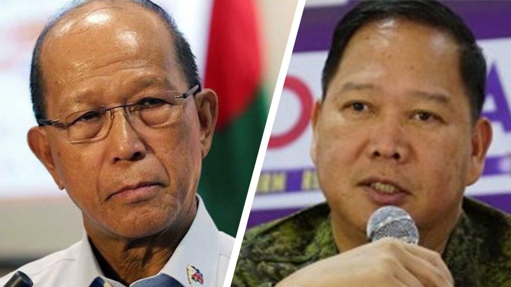 The difference between DND Secretary Lorenzana and Lt. Gen. Parlade