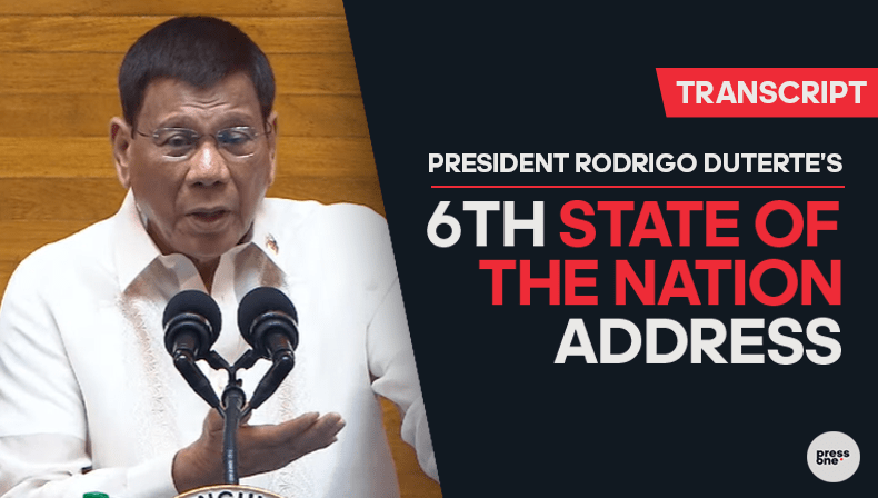 Full Text: President Rodrigo Duterte’s last State of the Nation Address