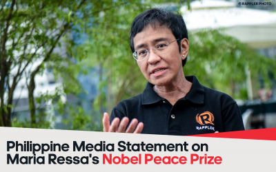 Philippine Media Statement on Maria Ressa’s Nobel Peace Prize