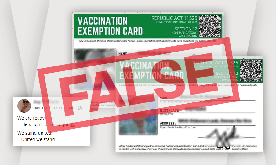 Fact Check: No such thing as ‘vaccination exemption cards’