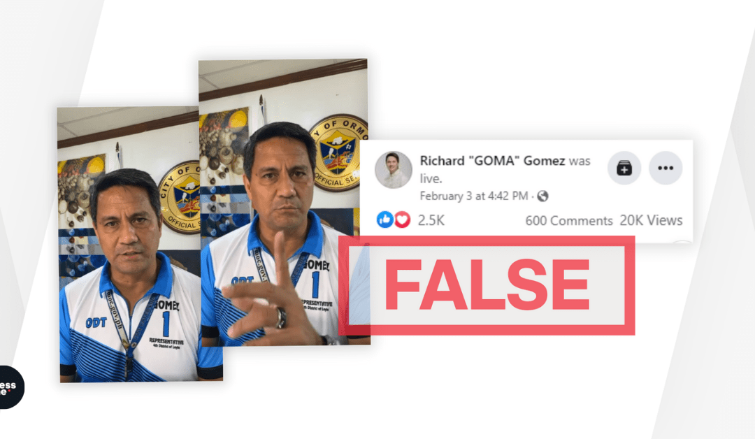 FACT CHECK: Richard Gomez thinks PressONE.PH’s fact-check story is by Rappler