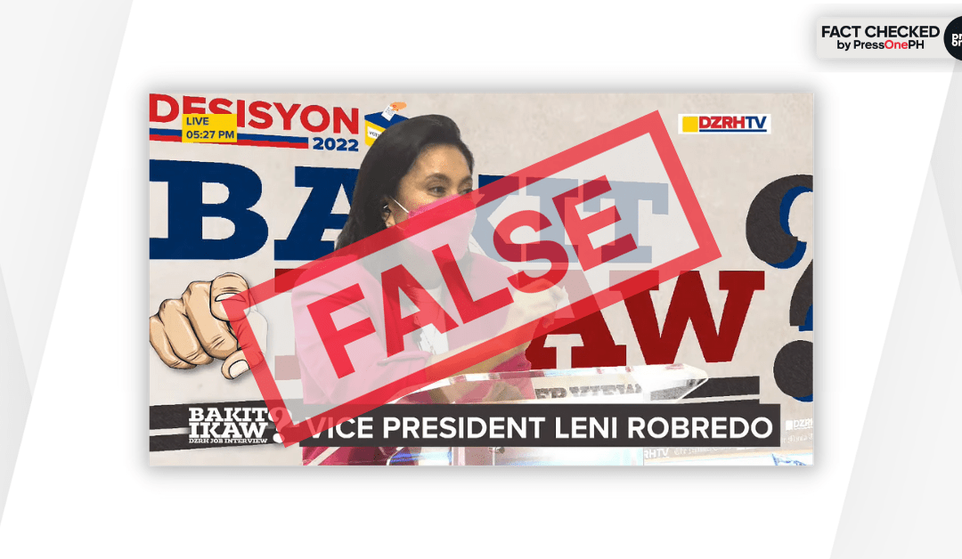 FACT-CHECK: Robredo says all programs brought to the local level need ‘free prior and informed consent’