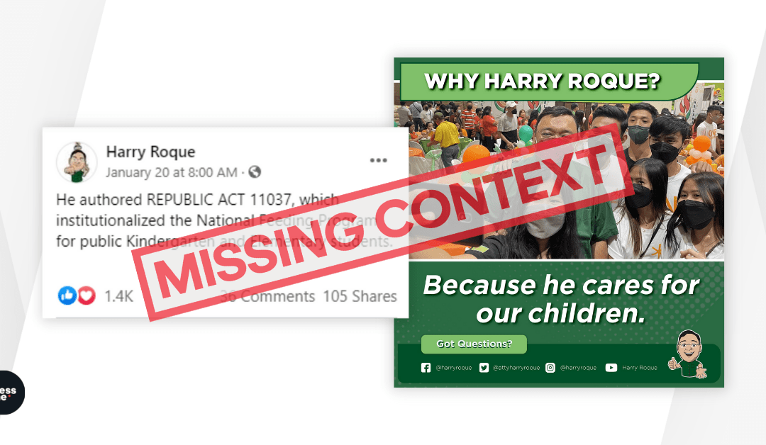 FACT-CHECK: Former partylist congressman Harry Roque is not the only author of RA 11037