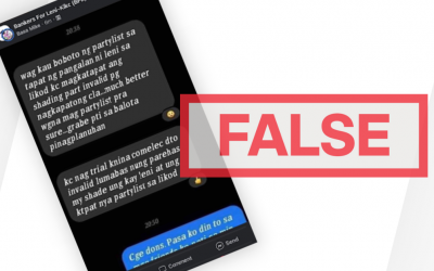 FACT CHECK: Circulating messages falsely claim that votes for Robredo will be invalidated by voting for a party-list group
