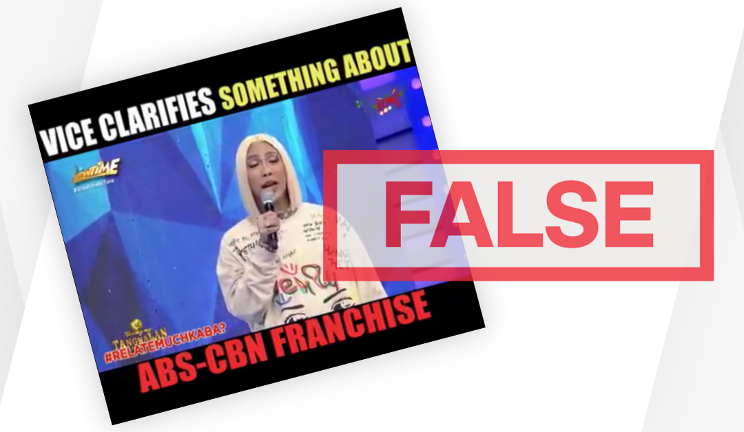 FACT CHECK: Vice Ganda confuses franchise with frequencies
