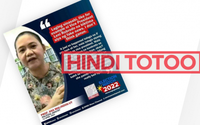 FACT-CHECK: Maling ang sinasabi ng isang political analyst na si VP Robredo ay hindi biktima ng disinformation