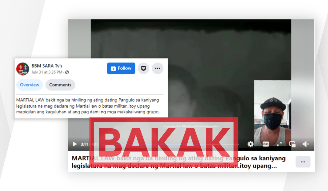 FACT-CHECK: Nangayo si Marcos og pagtugot sa kongreso aron ideklara ang Martial Law