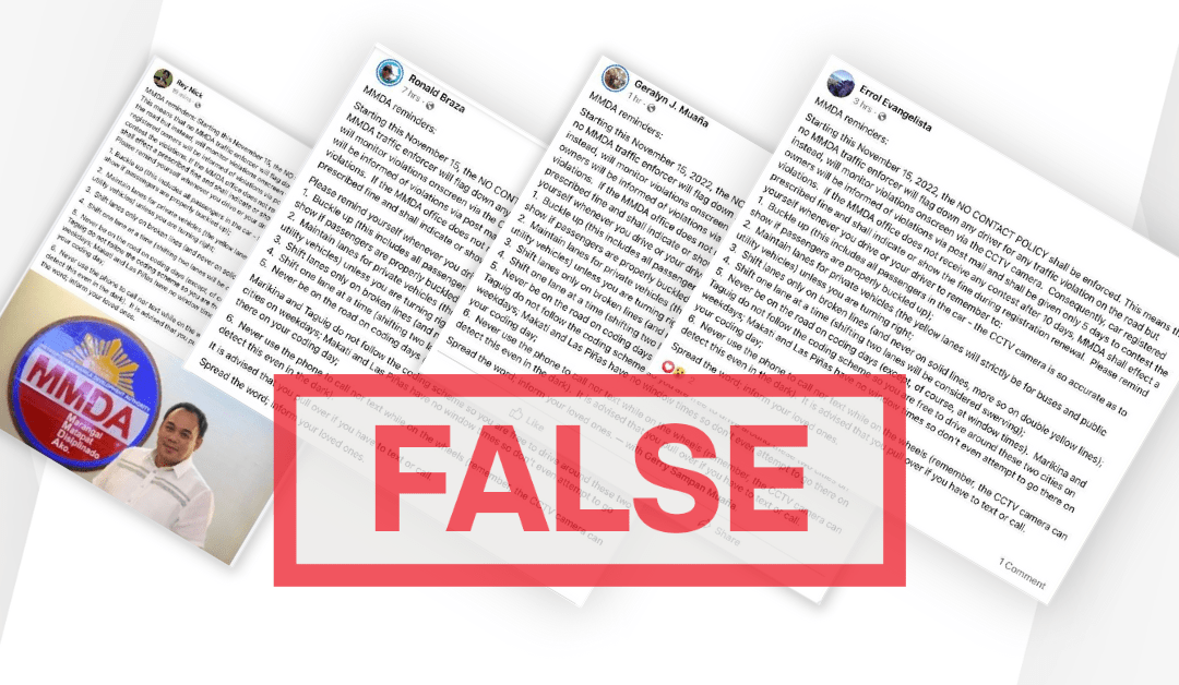 Fact-Check: Wrong information on no-contact apprehension spreads