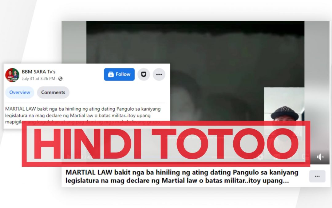FACT-CHECK: Hiningi ni Marcos ang pagsang-ayon ng Kongreso upang ideklara ang Batas Militar