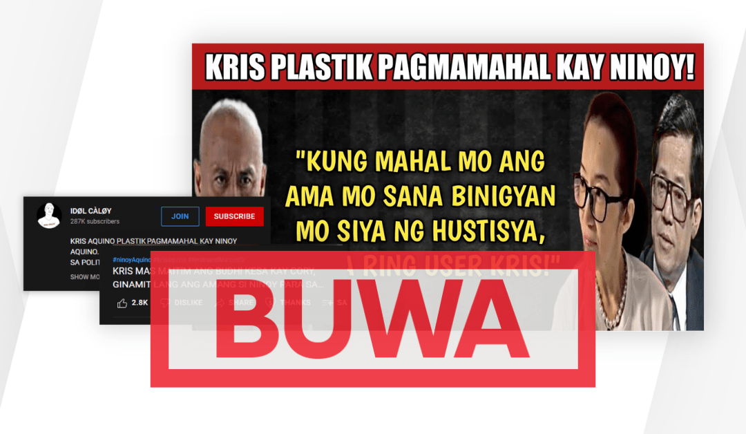 FACT-CHECK: Usa nga political analyst waray siring nga hi Kris Aquino ginamit an iya tatay para  madugngan an iya kasikatan