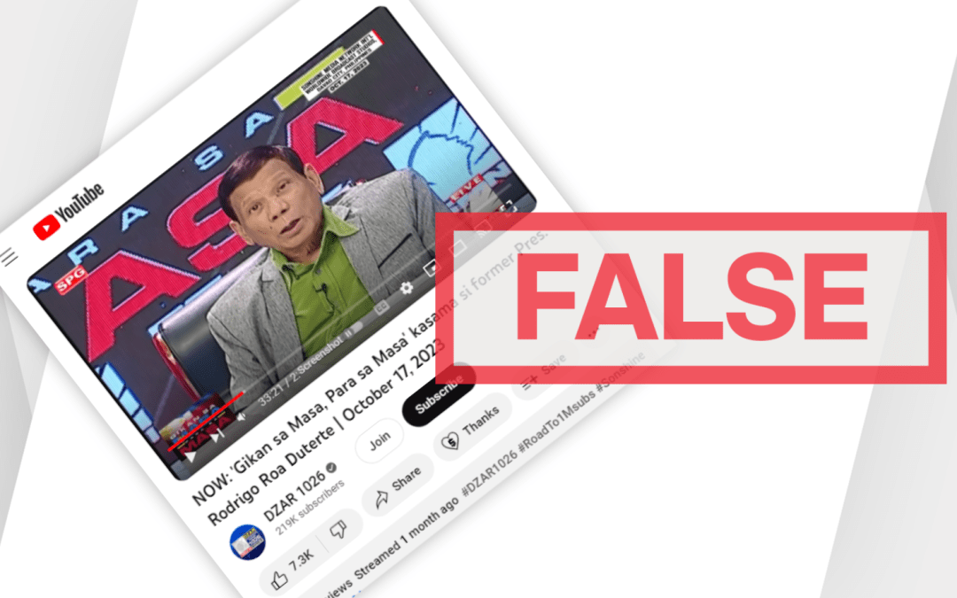 FACT-CHECK: Duterte falsely claims opposition silent against Marcos admin