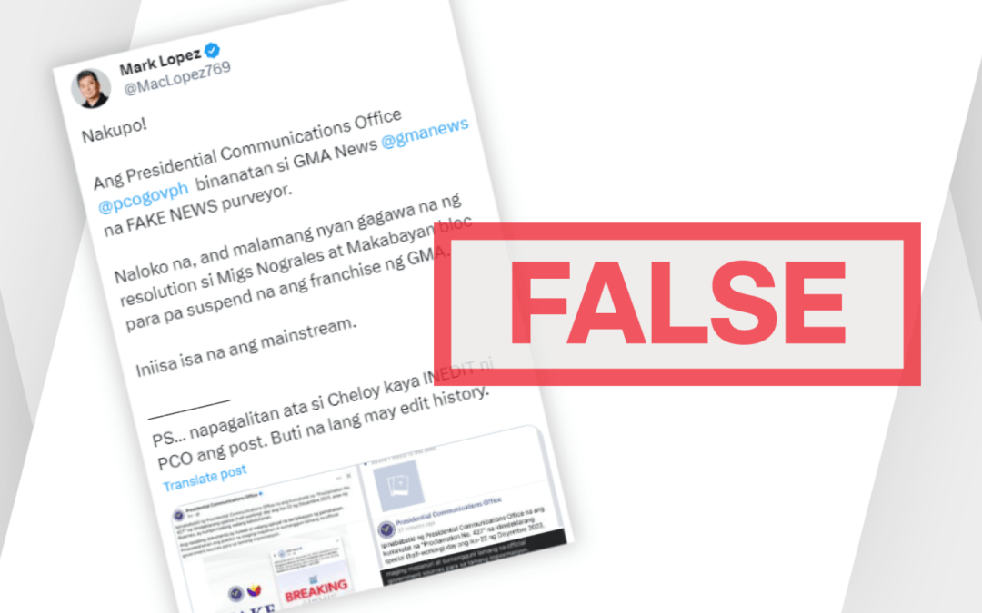 FACT-CHECK: GMA News did not release fake Malacañang holiday proclamation