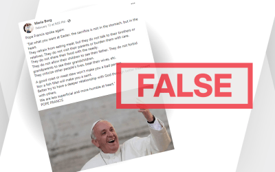 FACT-CHECK: Pope Francis did not say ‘We can eat what we want at Easter’