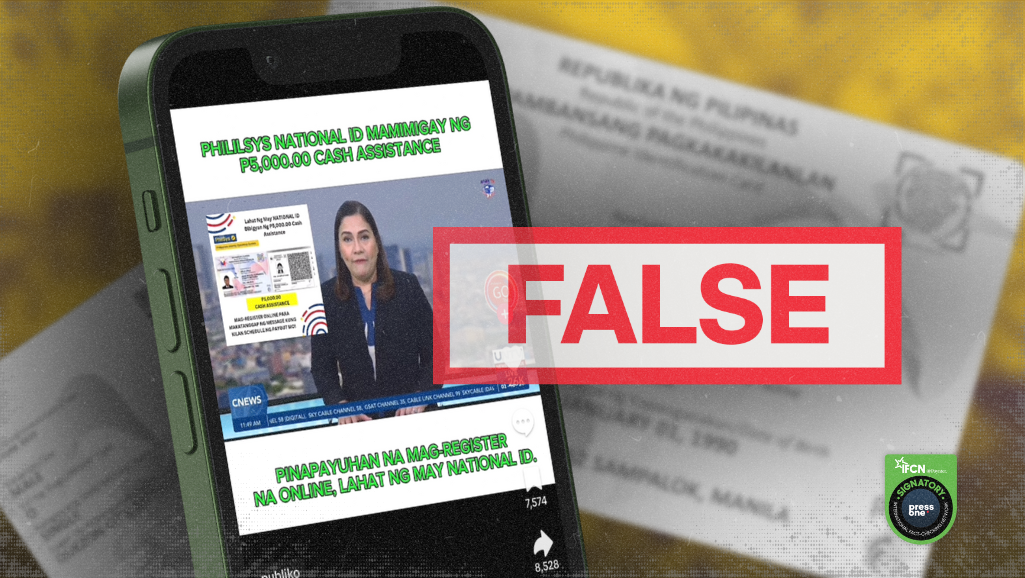 FACT-CHECK: TikTok page posts fake announcement of cash assistance from Philippine Identification System